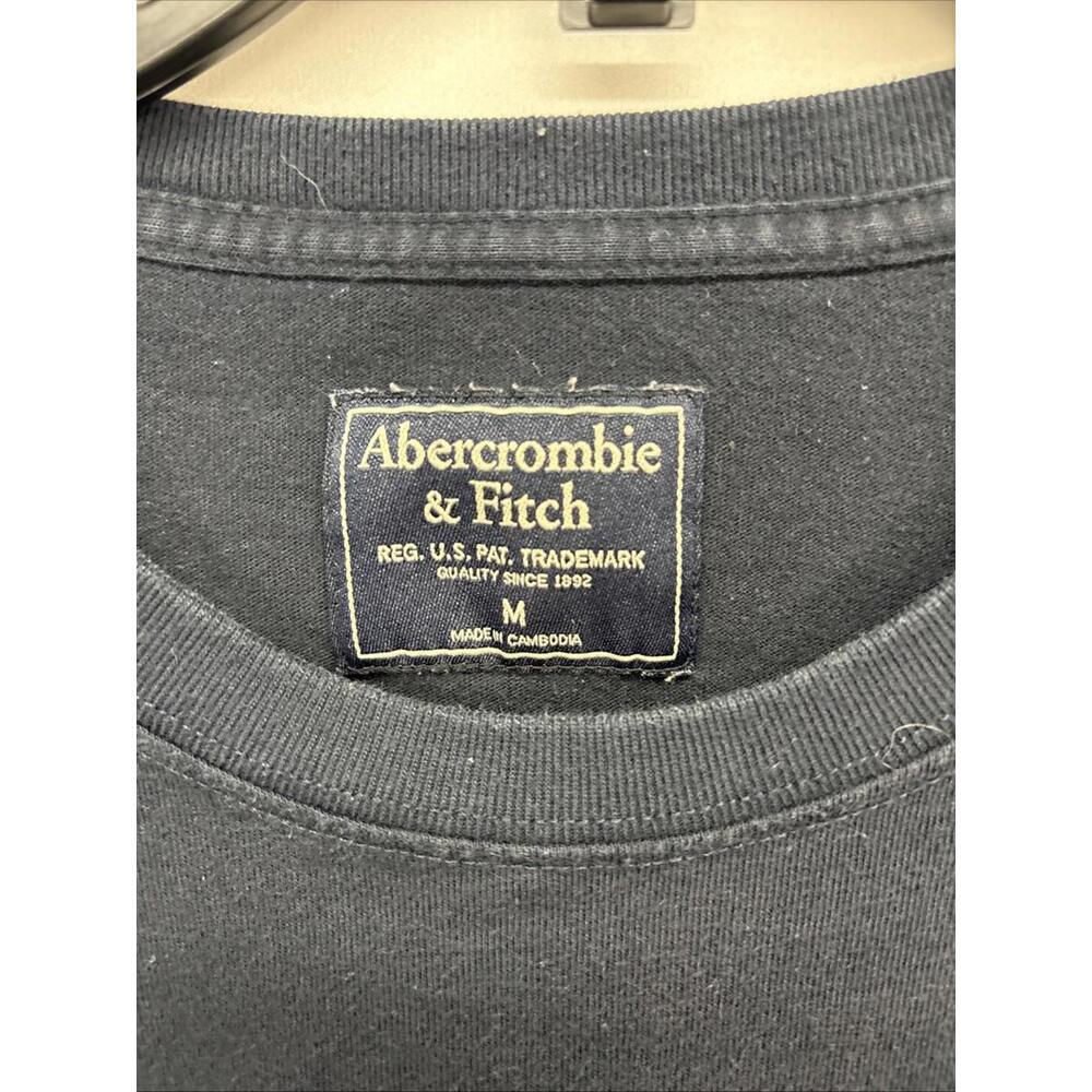 Abercrombie & Fitch Men's Medium, Black LS Shirt with Green Logos - Picture 2 of 6
